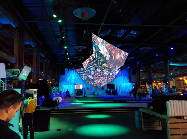 Projection over arriving guests at Facebook F8